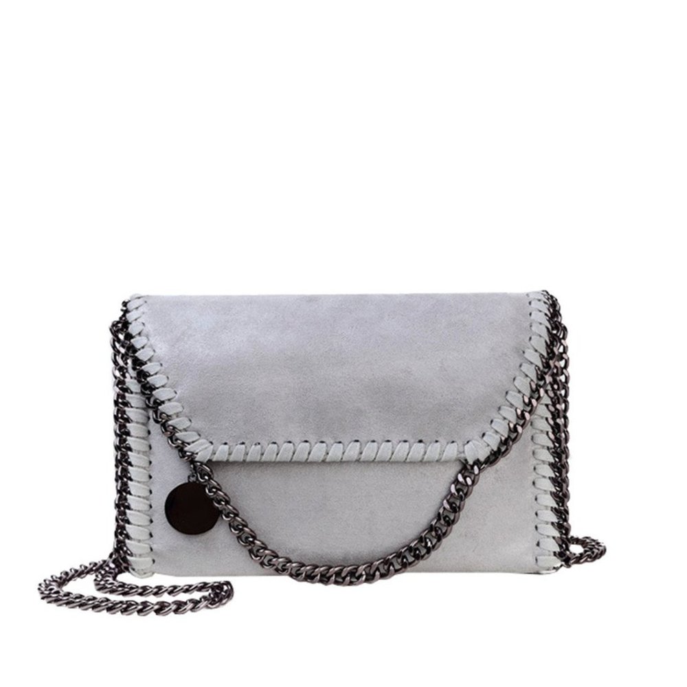 Women's Grey Handbag Soft PU Leather Crossbody bag - Faux Stella McCartney Bag - Picture 3 of 4